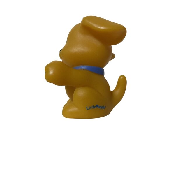 Fisher Price Little People Brown Puppy Dog Blue Collar Pet - Picture 4 of 5